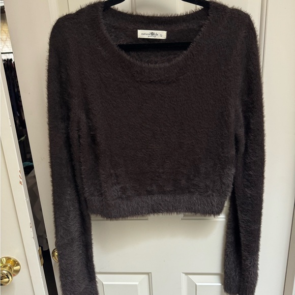Natural Life Cropped Fuzzy Sweater - Picture 2 of 4